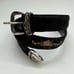 Abaco Paris Embroidered Leather Black Belt Made in France 28/70