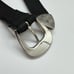 Abaco Paris Embroidered Leather Black Belt Made in France 28/70