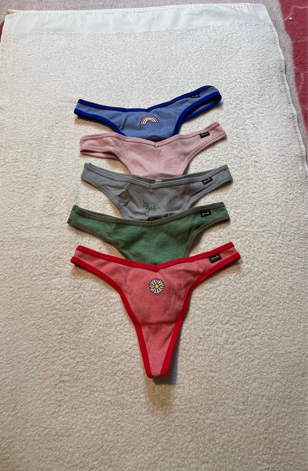 VS PINK Cotton Thong Panty Lot Small