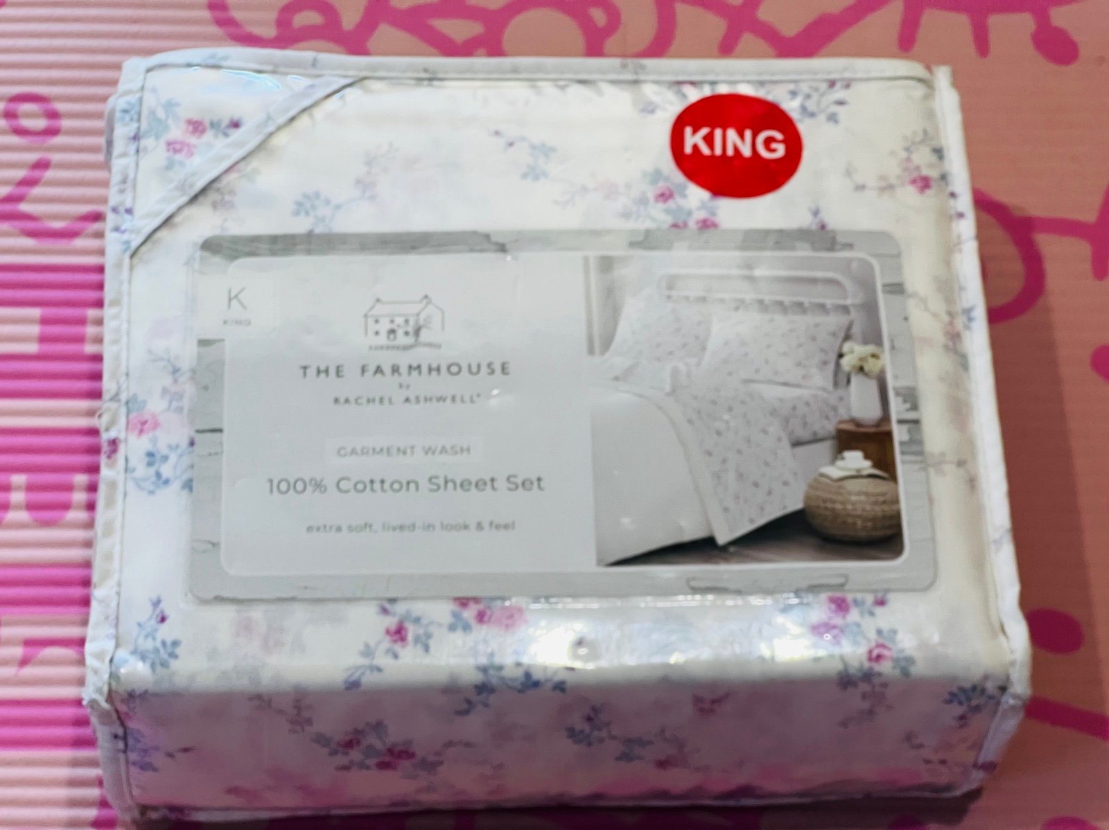NWT❤️Rachel Ashwell The Farmhouse Shabby Chic Cotton King Sheet Set