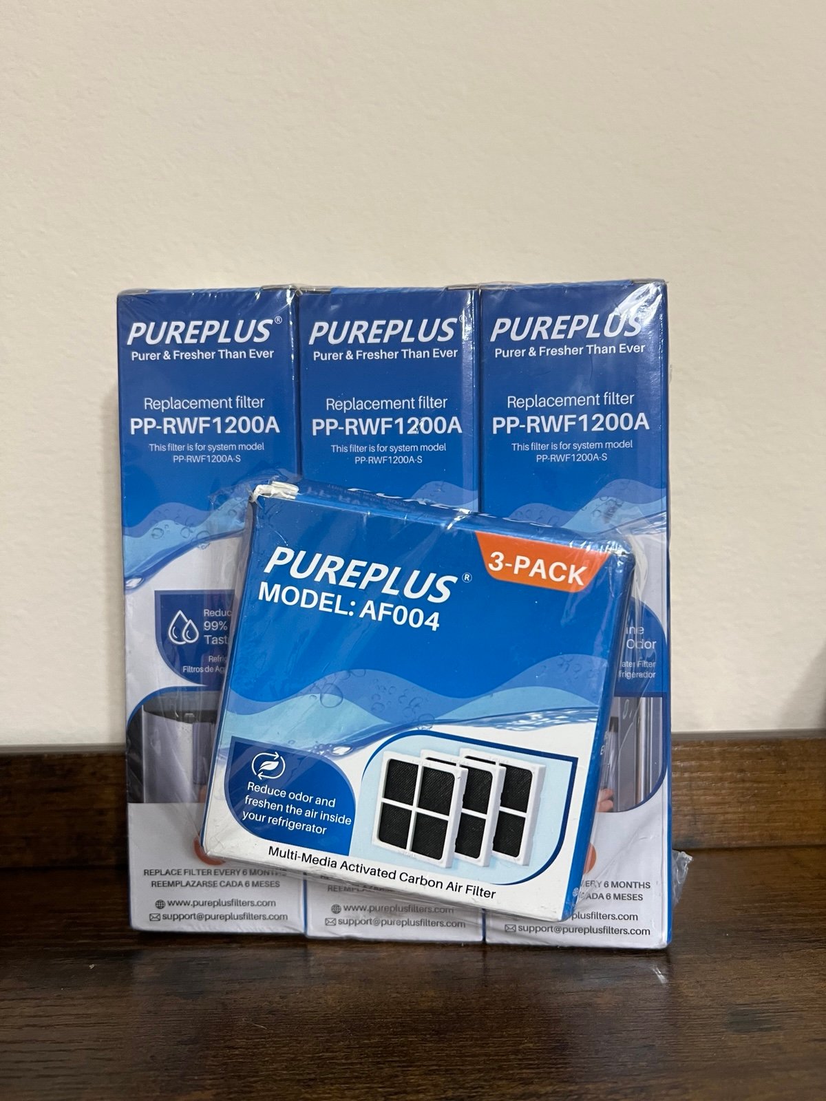 PUREPLUS RW1200a Refrigerator Water Filter (3) & Air Filter AF004 New