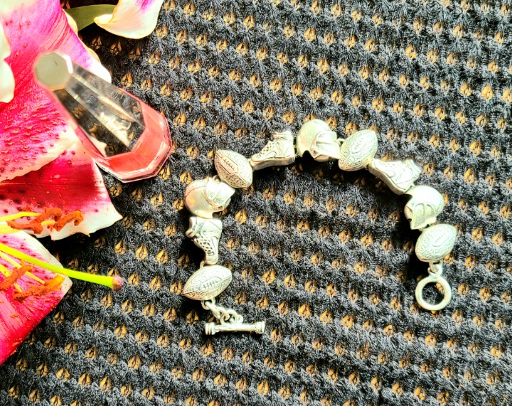 Bracelet with Football Charms-925 Signed