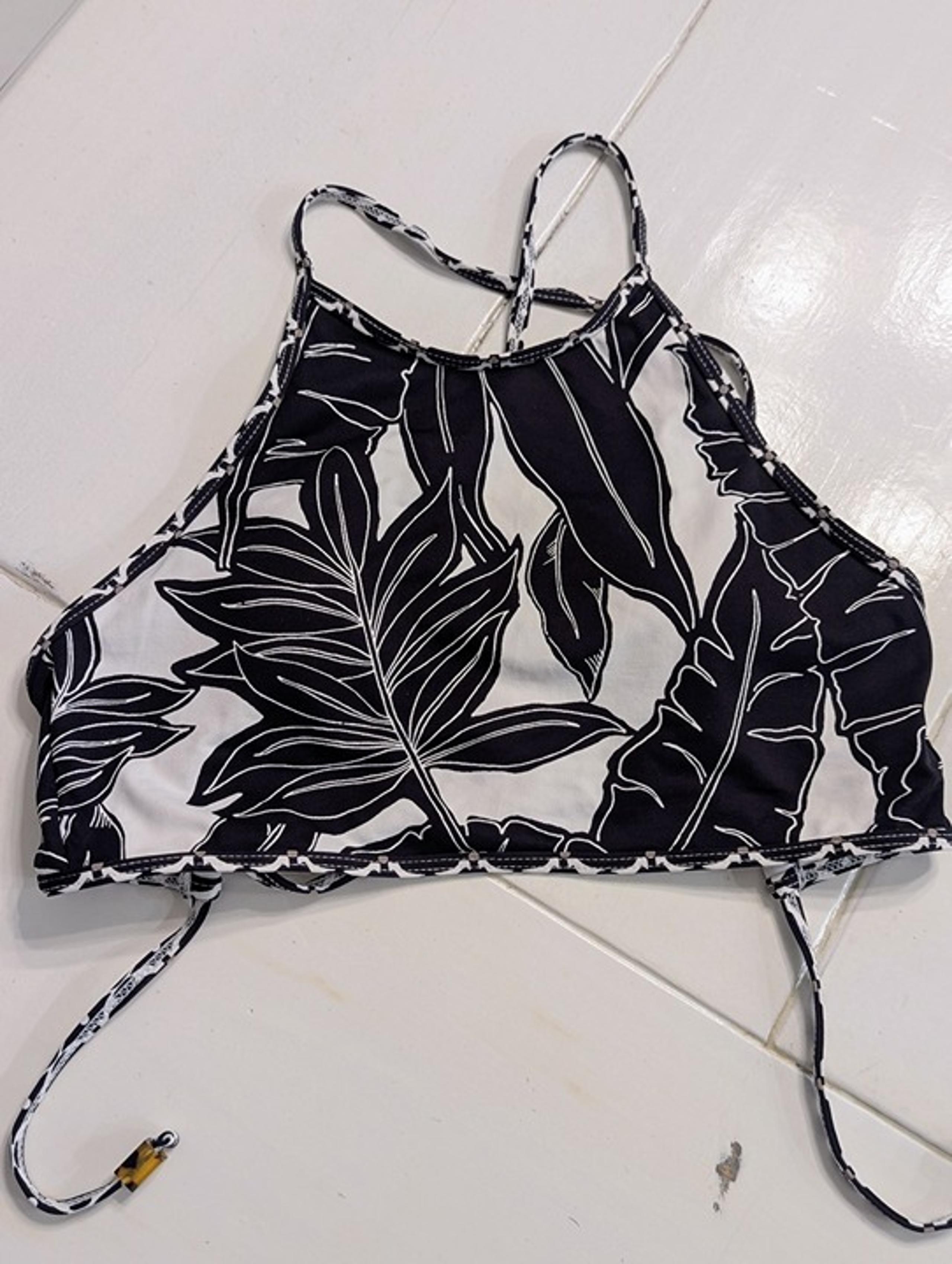 Tommy Bahama High Neck Halter Bikini Top, Lace up Back– Tropical Floral – XS