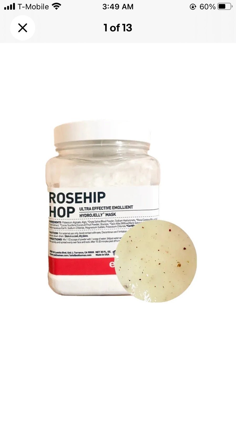 Authentic Esthemax Peel-Off Hydrojelly Mask - ROSEHIP HOP - 30fl oz