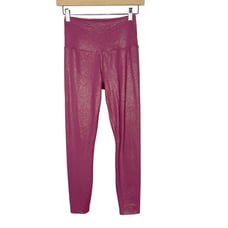 Beyond Yoga Small S Desert Berry Pink Metallic Twinkle High Waisted Midi Legging