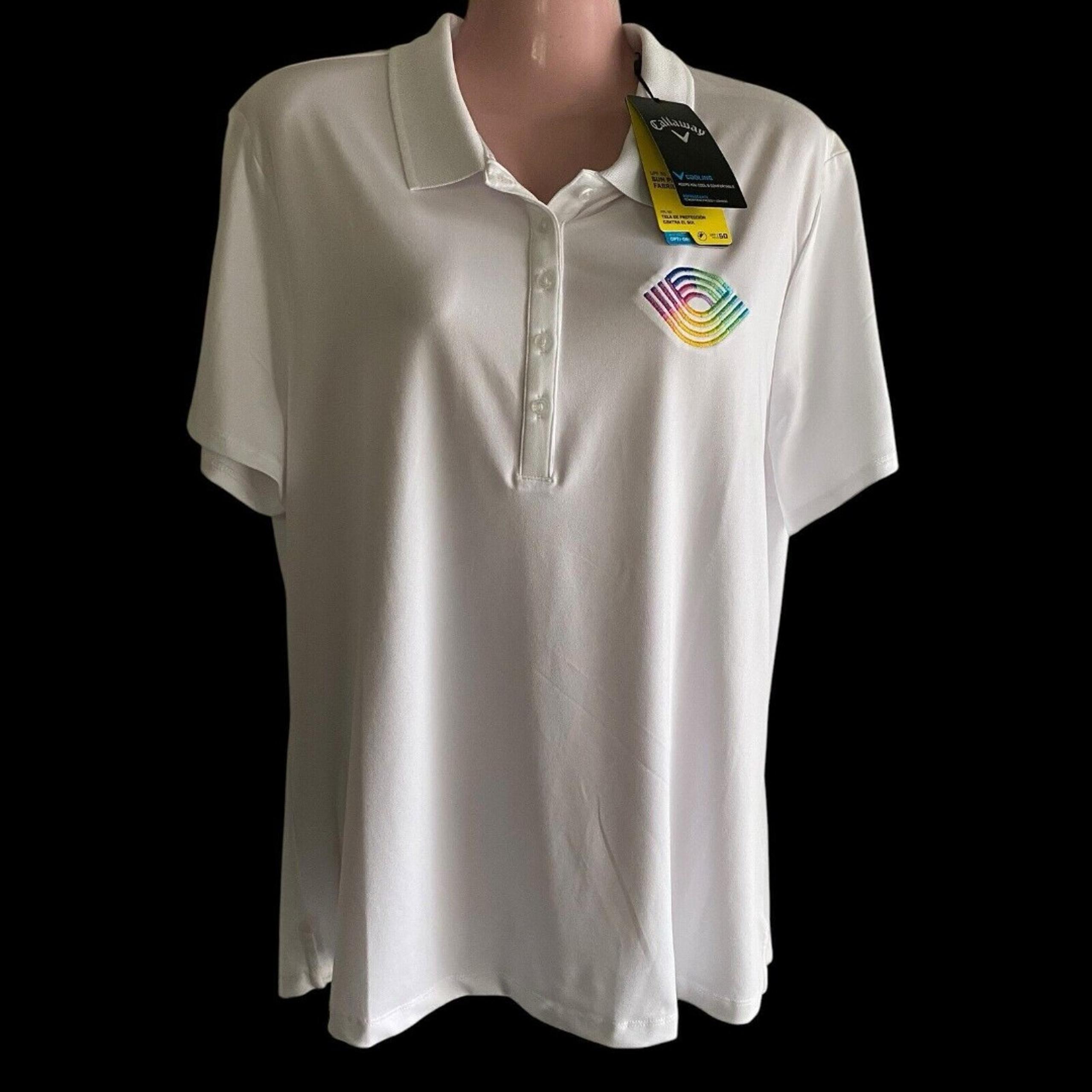 Callaway Polo Shirt Women's Extra Large XL White Golf Opti-Dri Cooling Stretch