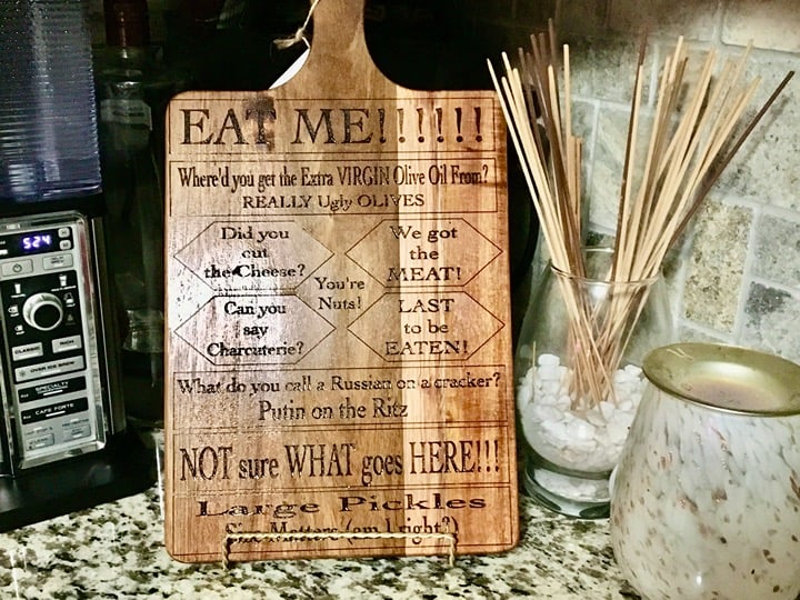 Laser Engraved Funny Eat Me Cutting Board, Charcuterie Board, Cheese Board