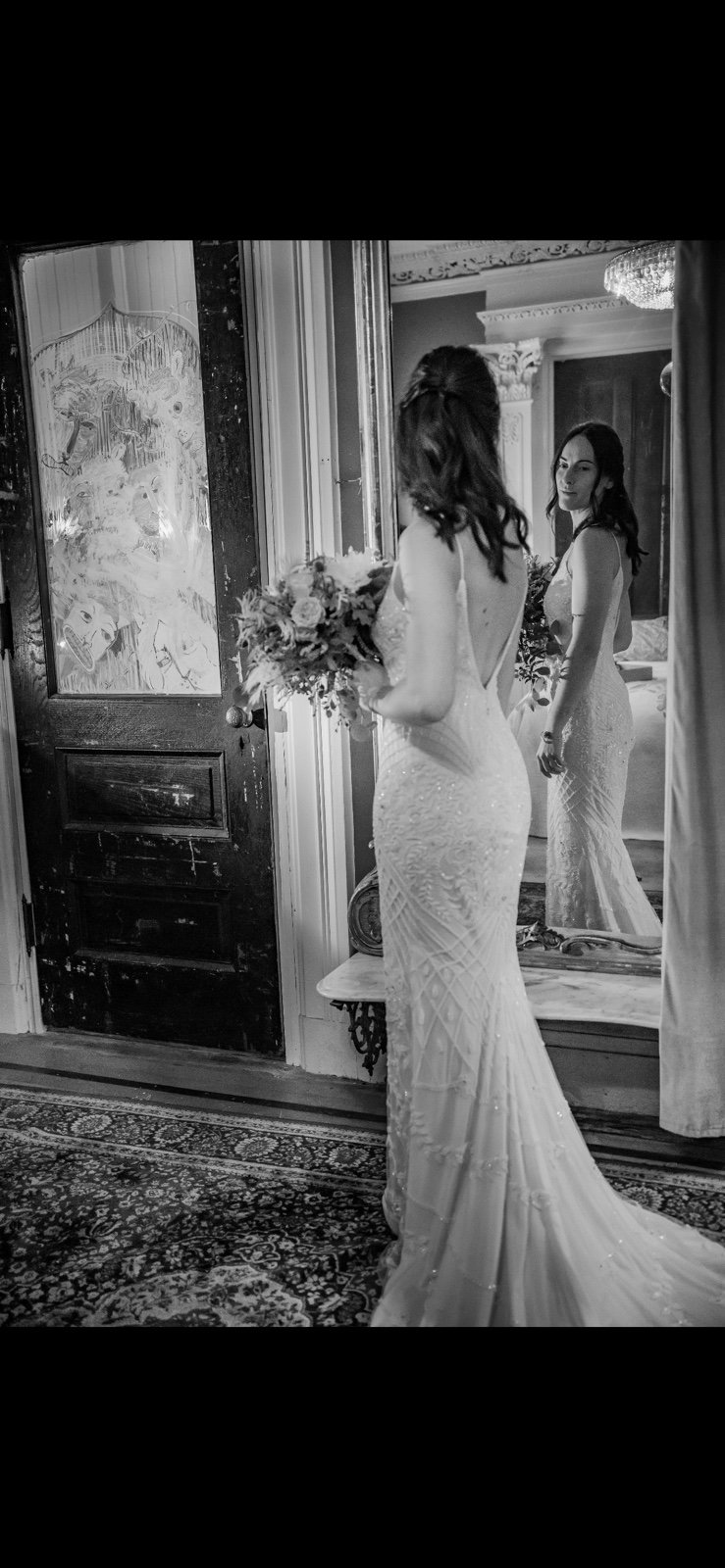 Theia Couture matilda wedding dress mermaid plunging illusion beaded 0