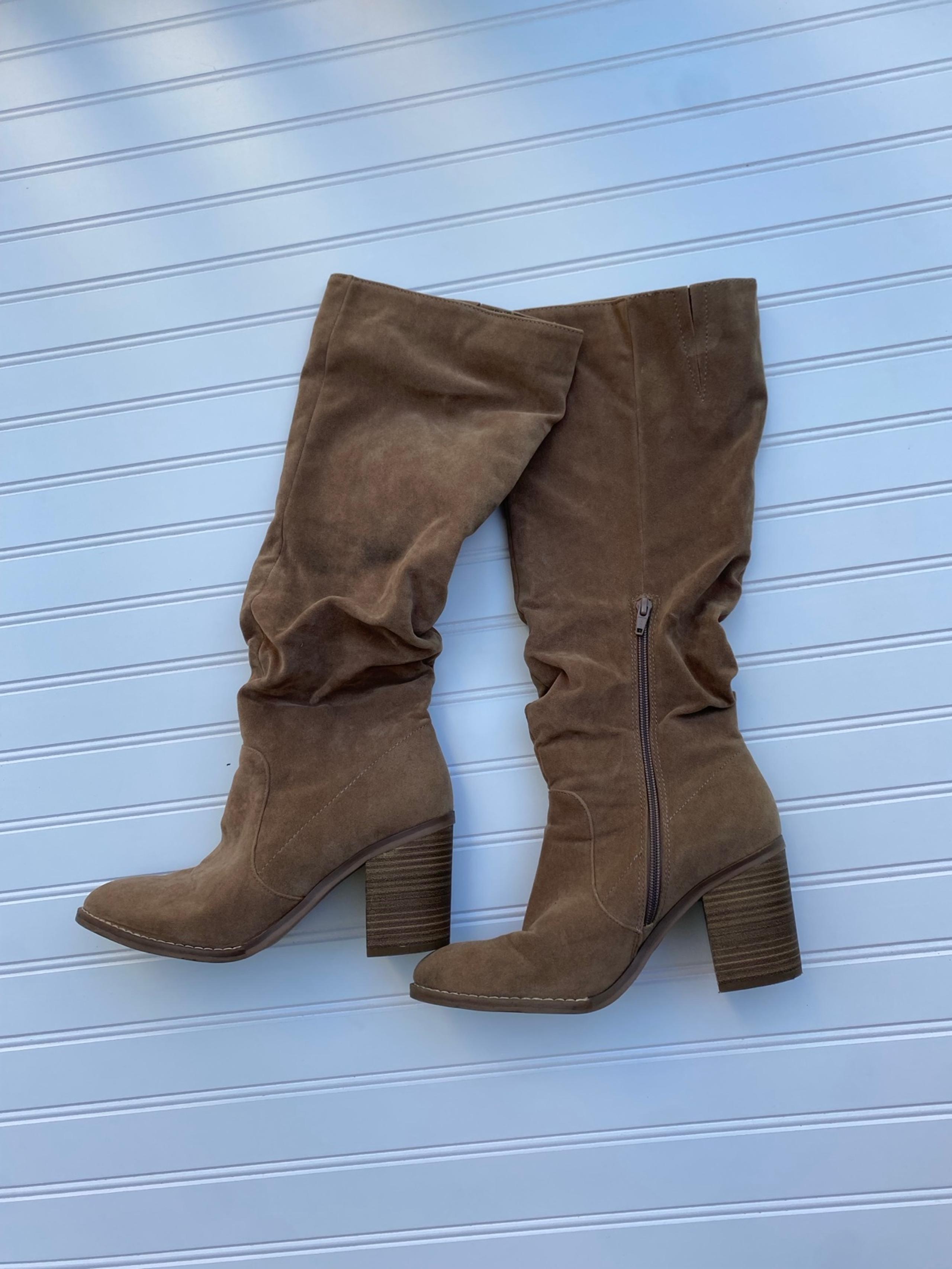 Tall High Heel Tan Boots - Womens size 9