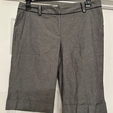 White House Black Market Suit Style Gray Long Bermuda Shorts with Rolled Cuff