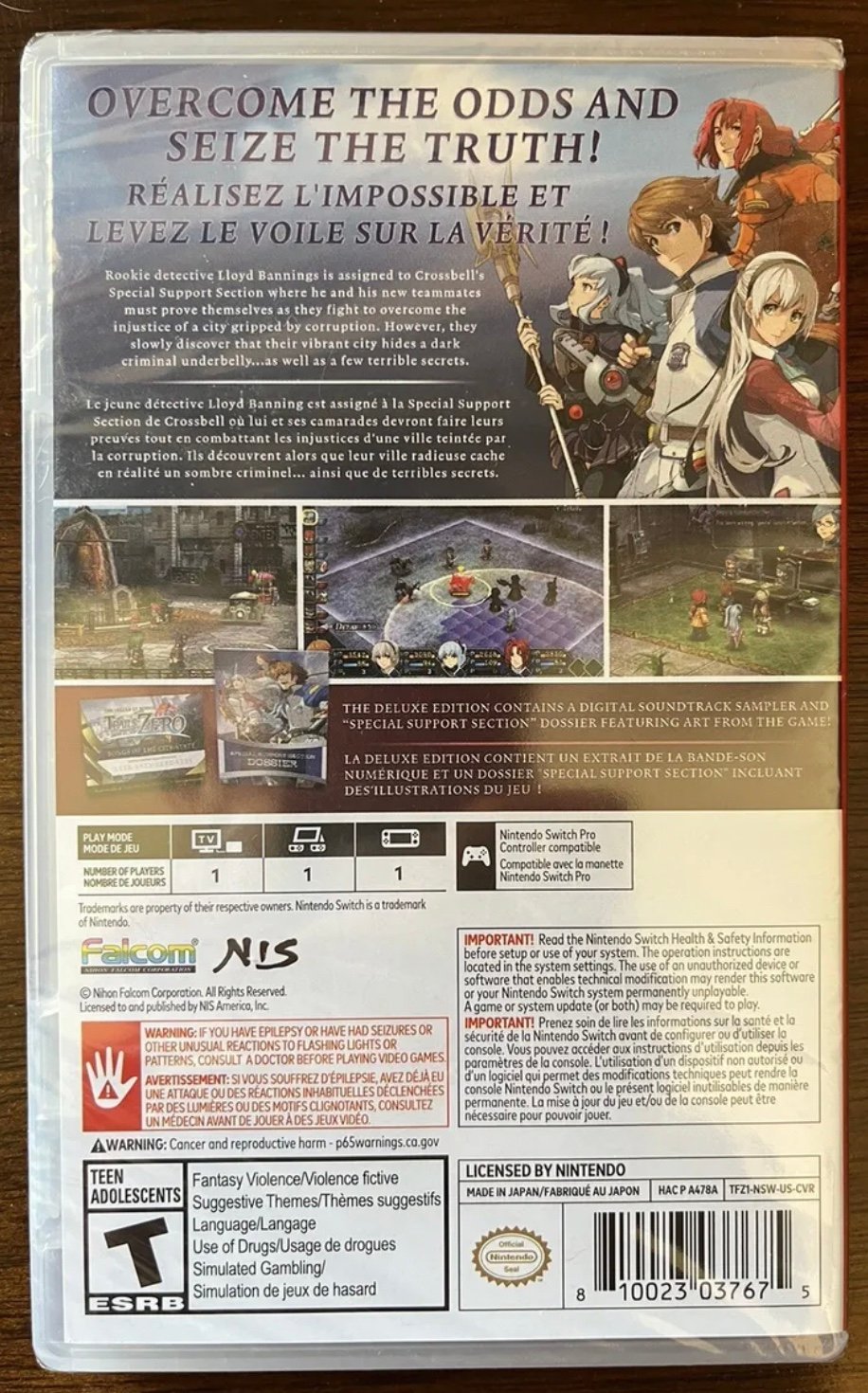 Legend Of Heroes Trails From Zero Deluxe outlet Edition for Nintendo Switch