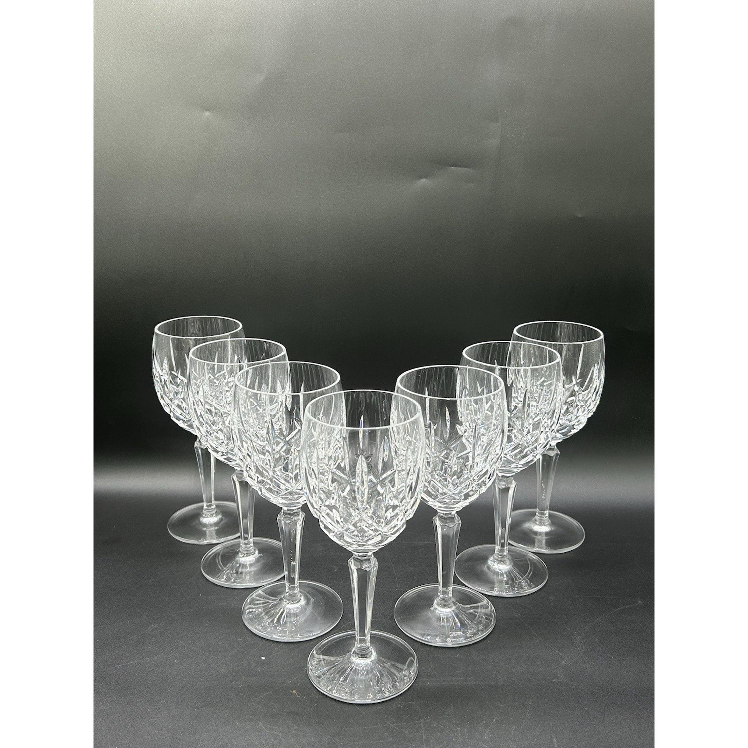 7 Gorham Crystal Lady Anne All Purpose Wine Glasses Goblets 6-7/8" Exl Cond
