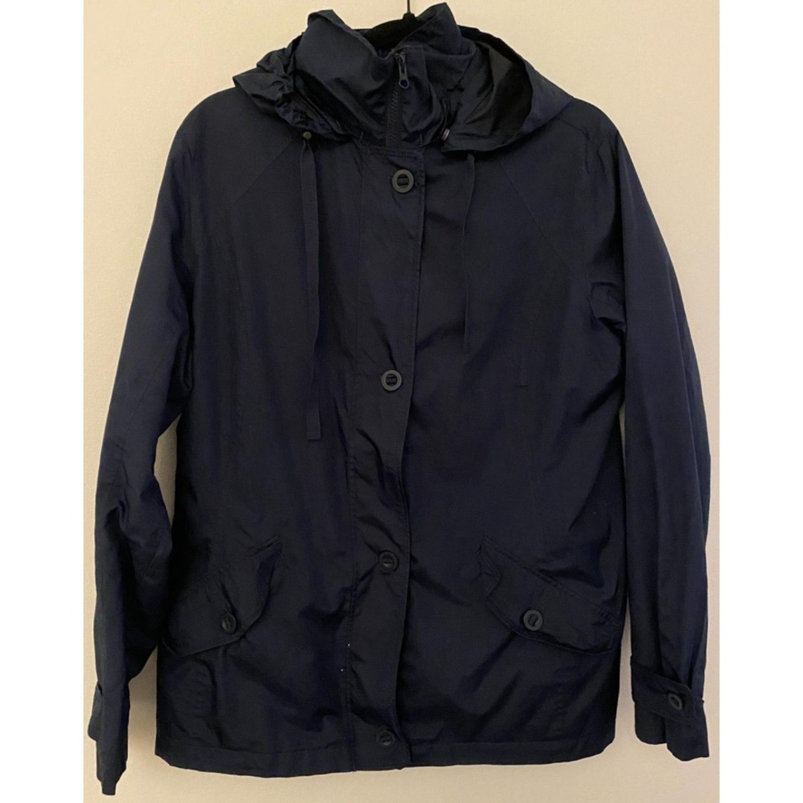 Lands End Navy Full Zip/Button Down Lightweight Jacket Women's Size M (10/12)