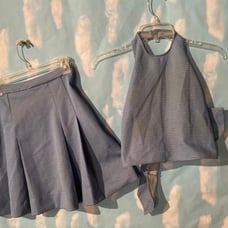 Vintage 1960s Halter and High-Waisted Skirt Set