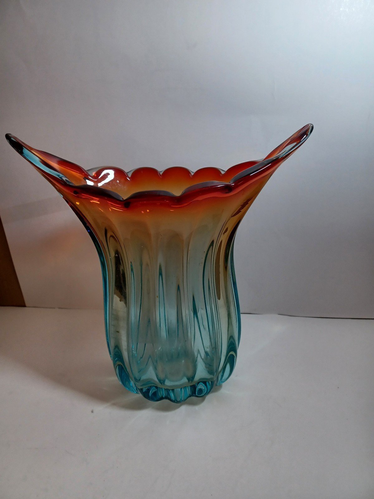 Vintage 1950's Murano Style Glass Vase Pre-owned
