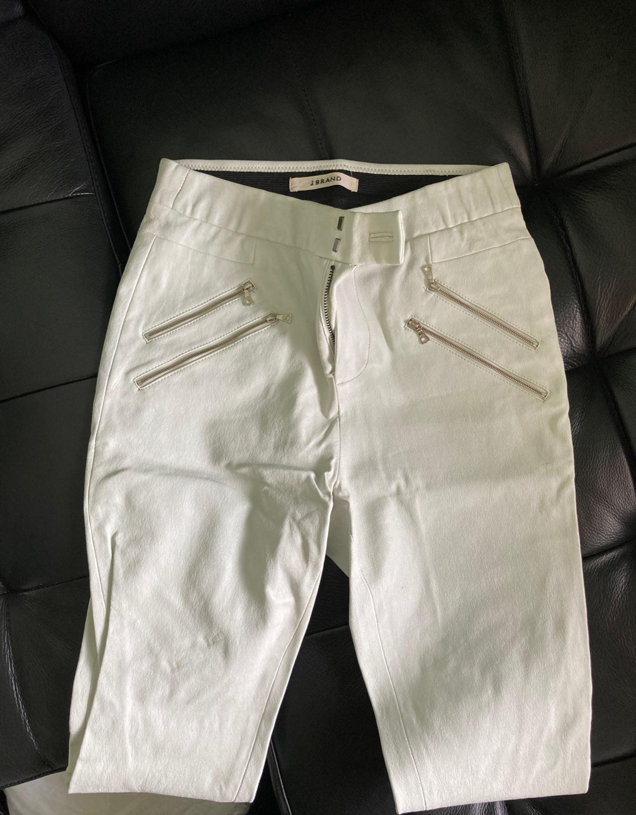 J Brand white genuine leather Pants size