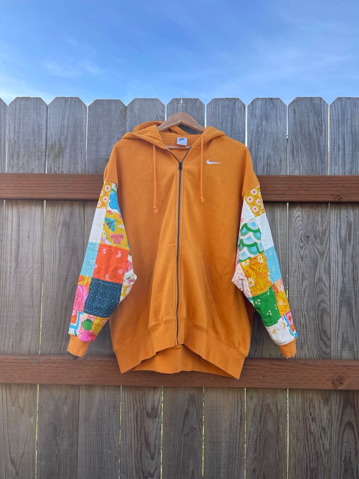 Upcycled quilted hoodie