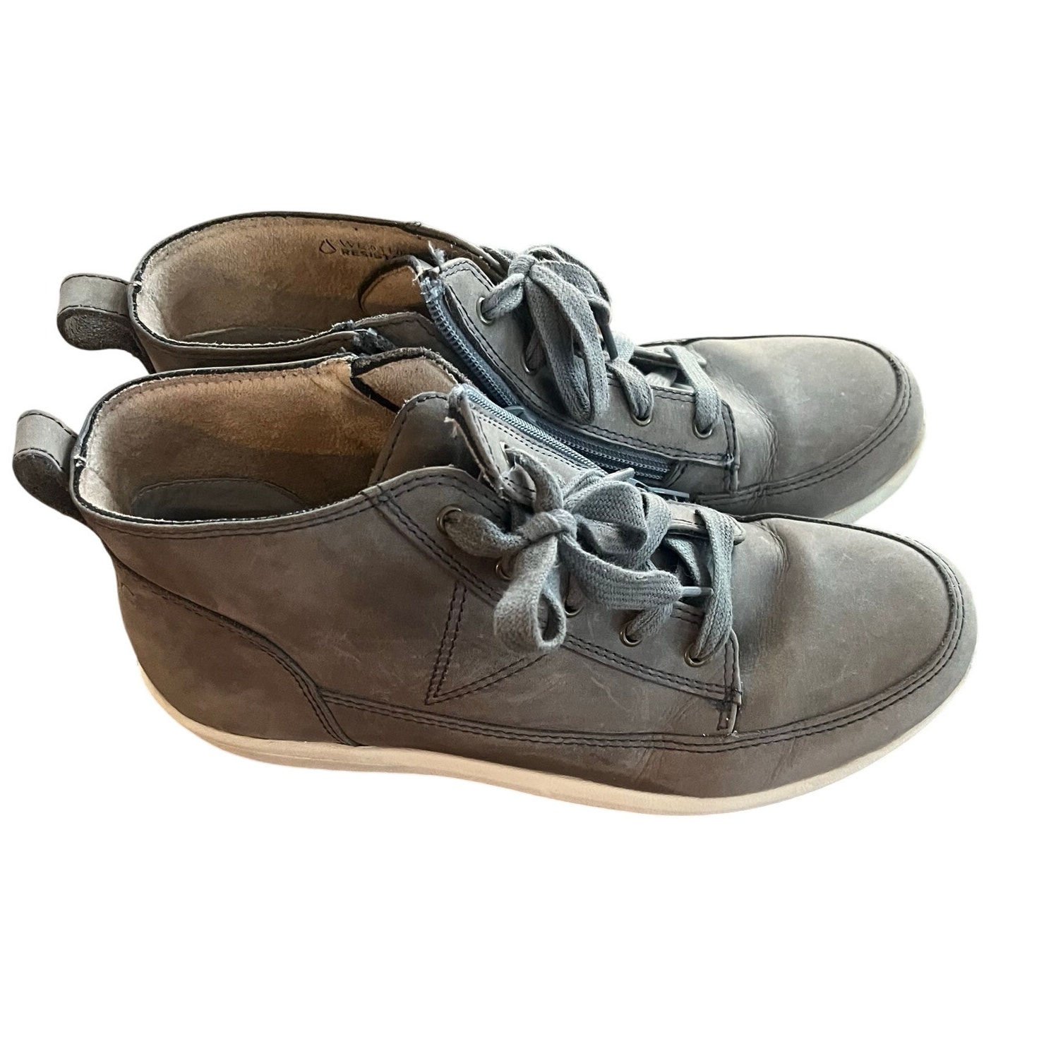 Vionic Leather High Top Shawna Gray Casual Shoe Size-8/39