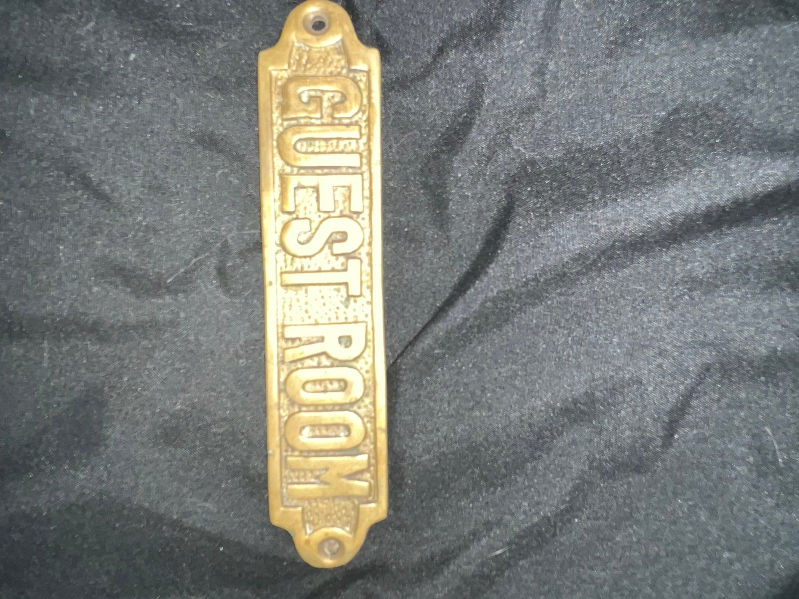 Brass nautical guest room door sign