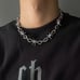 20 Womens 18K White Gold Barbed Wire Chain Link Necklace 18 K Silver Jewelry