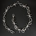 20 Womens 18K White Gold Barbed Wire Chain Link Necklace 18 K Silver Jewelry