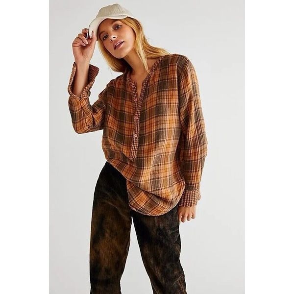 New Free People Tree House Plaid Pullover Size Extra Small