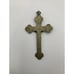 Vintage Antique Brass Crucifix Cross Skull Crossbones Motif Inlay Pendant