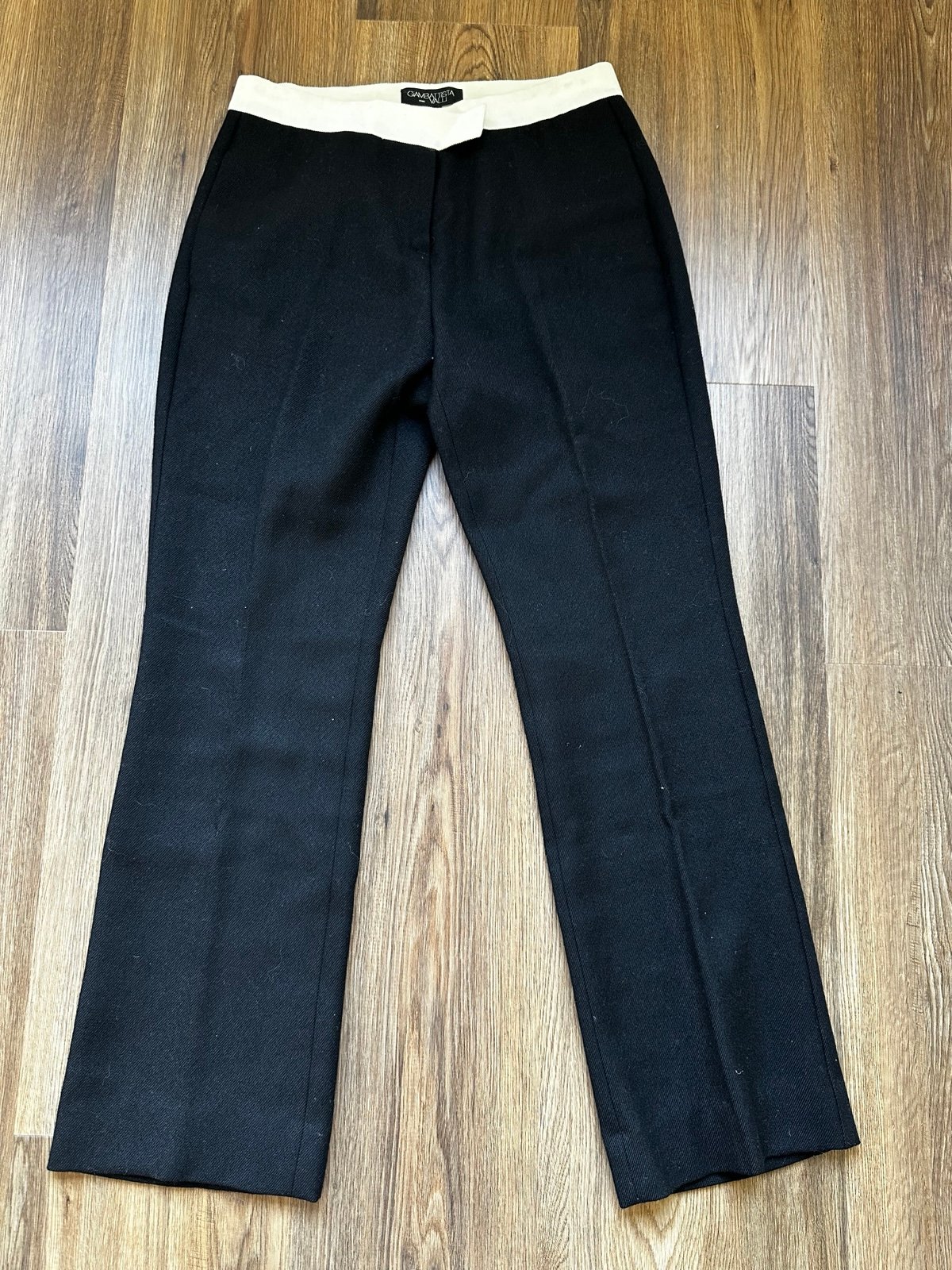 Giambattista Valli Womens Wool Silk Mid Rise Straight Leg Pants Trouser Black 30