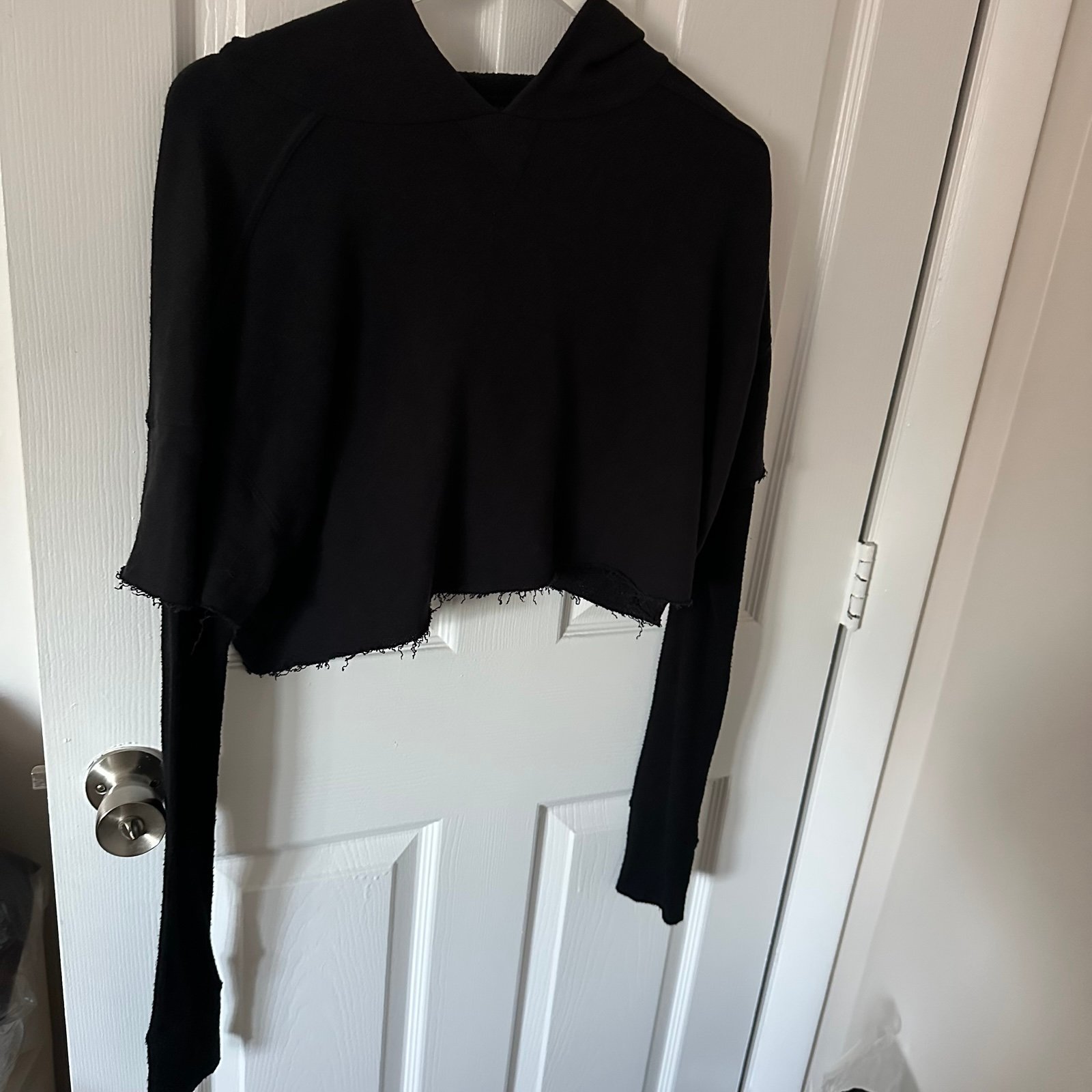 Black Cropped Hoodie