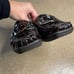 Stuart Weitzman Croc Embossed Patent Leather Square Toe Loafers 7.5 Brown