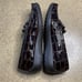Stuart Weitzman Croc Embossed Patent Leather Square Toe Loafers 7.5 Brown