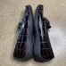 Stuart Weitzman Croc Embossed Patent Leather Square Toe Loafers 7.5 Brown