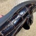 Stuart Weitzman Croc Embossed Patent Leather Square Toe Loafers 7.5 Brown