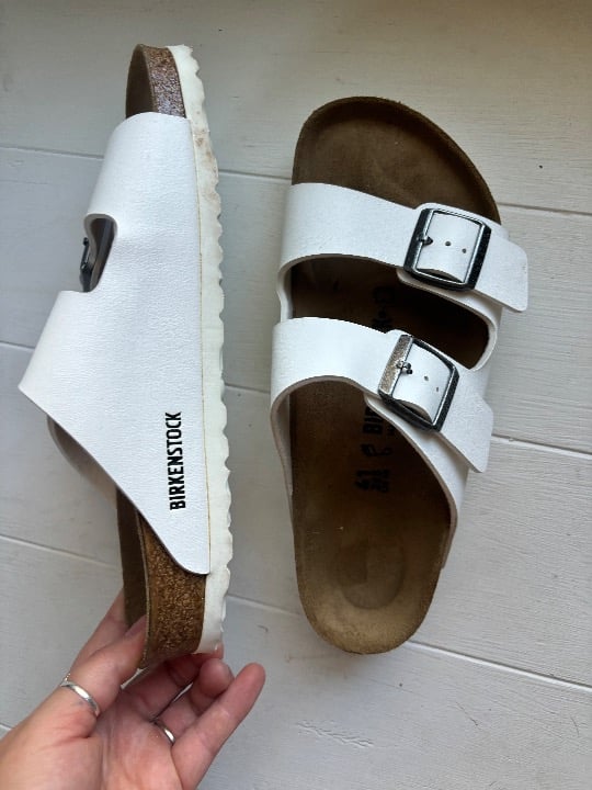 Birkenstock Arizona Sandals 41 White Regular Width