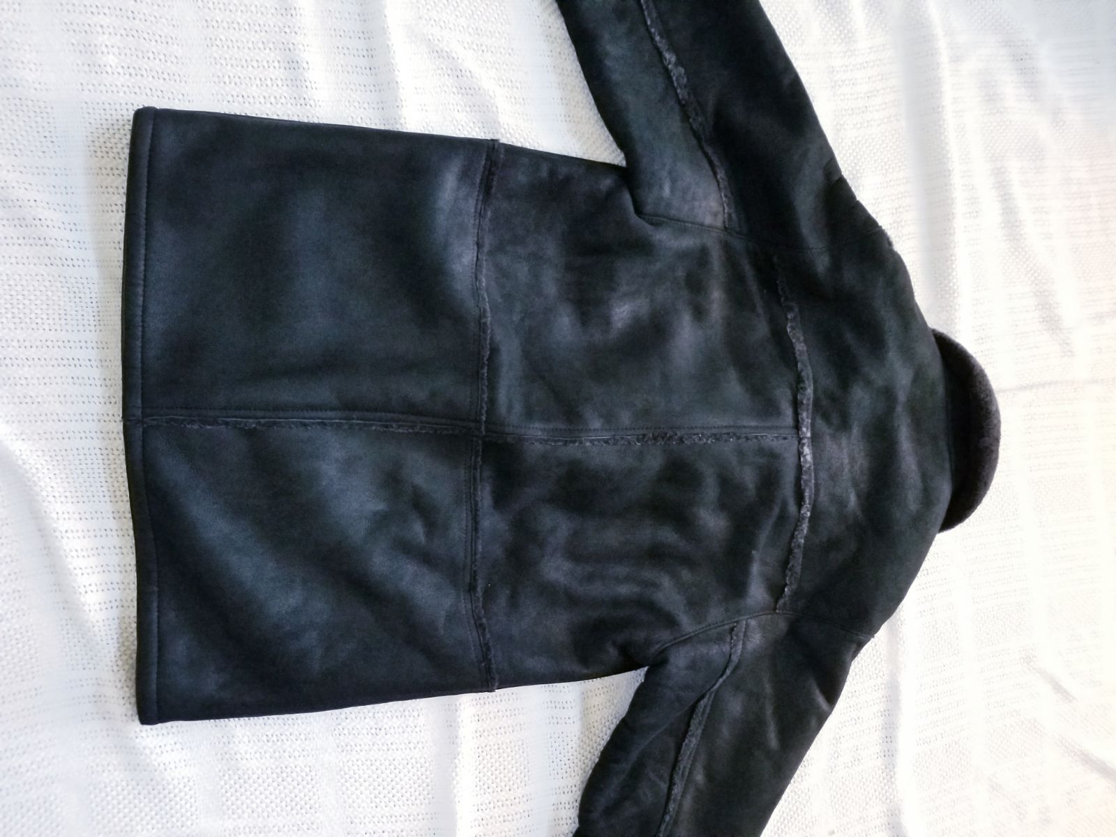 Shops Clifford Michael BLACK Shearling Leather Suede Coat Jacket Women's P/S