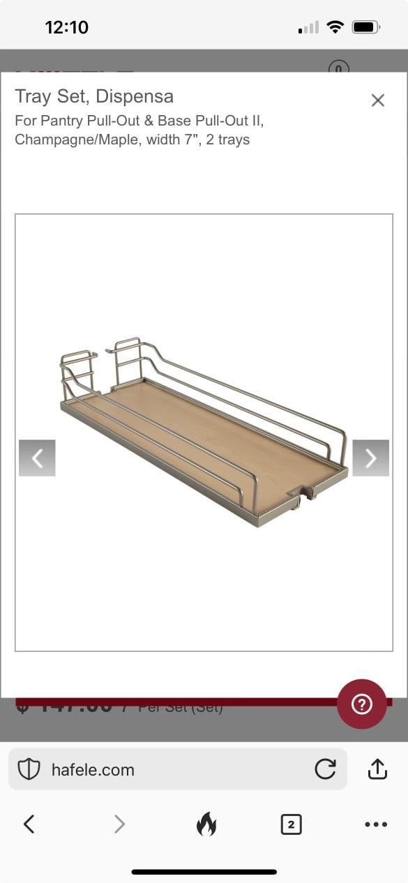 Häfele Tray Set, Dispensa For Pantry Pull-Out & Base Pull-Out II
