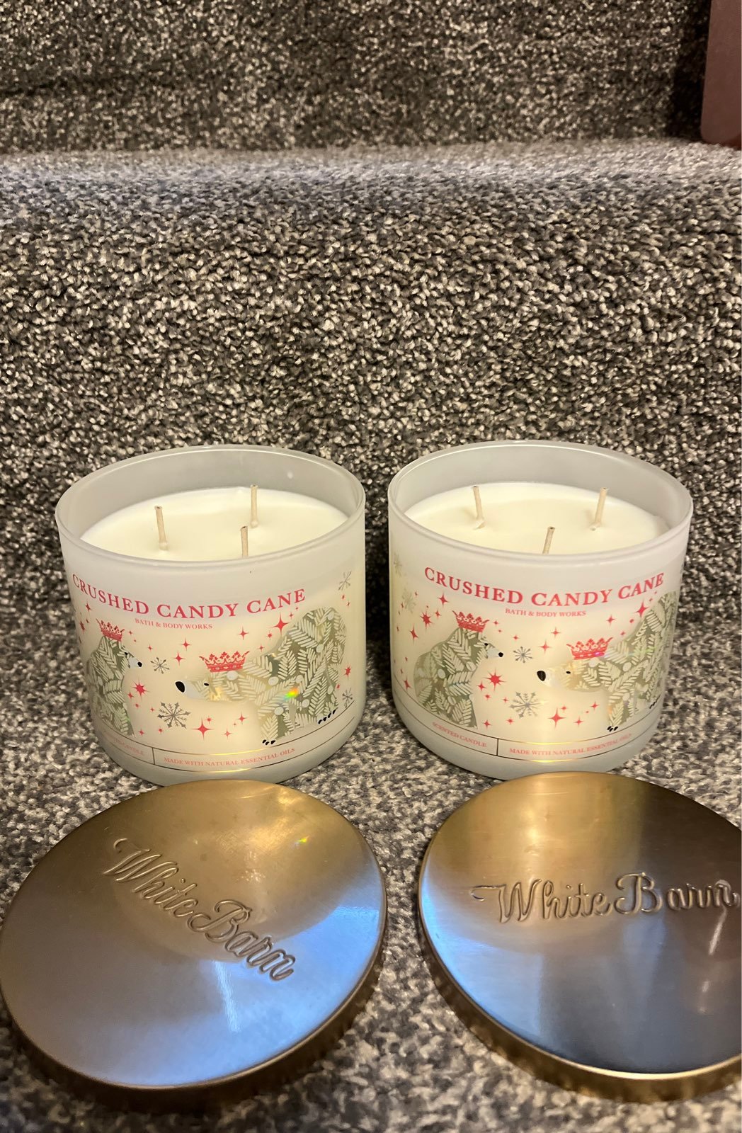 Crushed candy cane candles