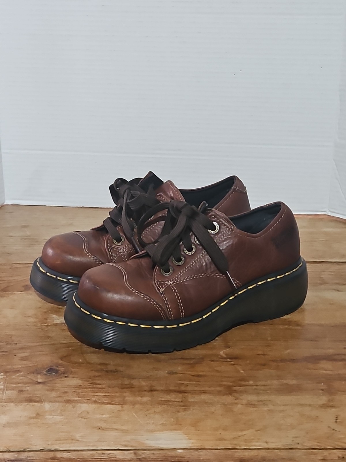 Vtg Y2K Dr. Martens 8651 Oxford Chunky Platform Leather Shoes Womens US SZ 7 (X)