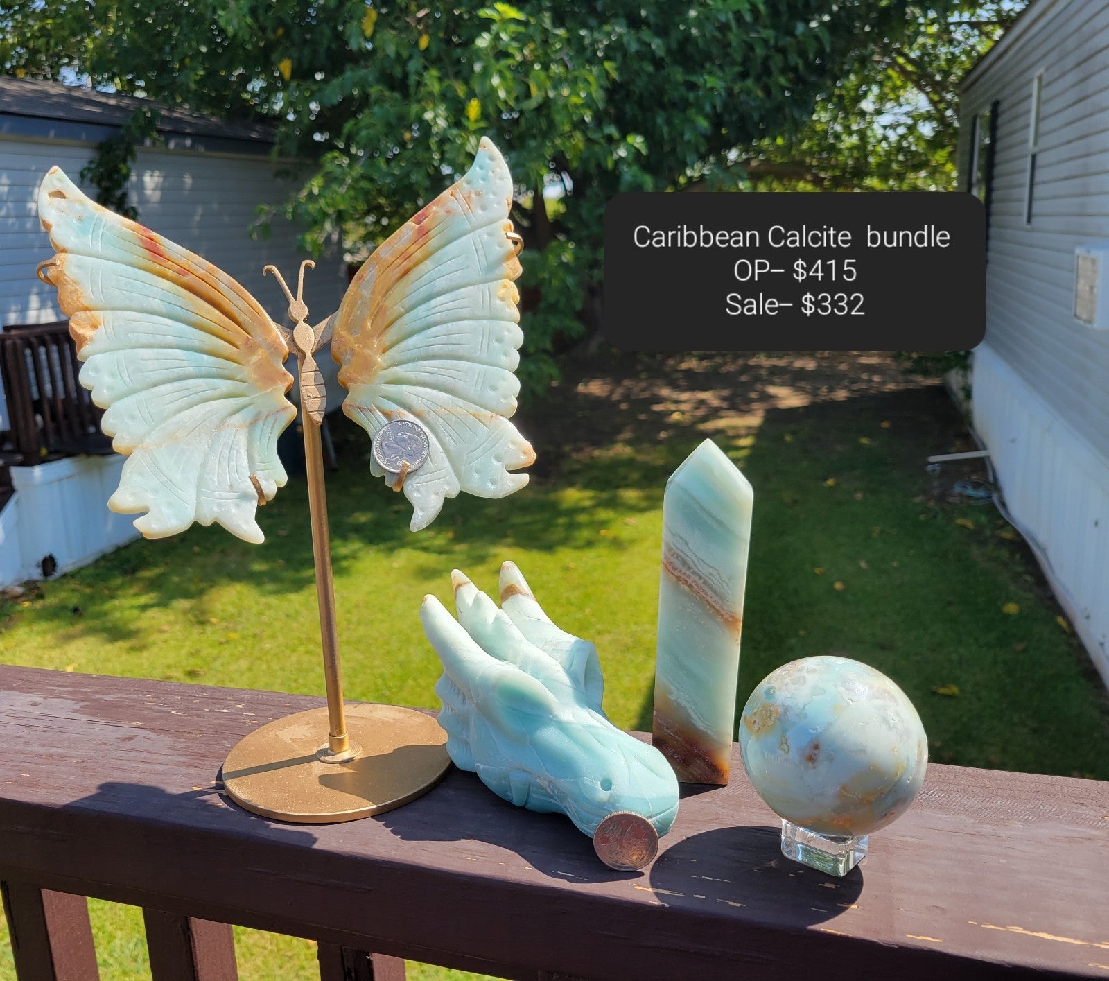 Caribbean calcite crystal bundle
