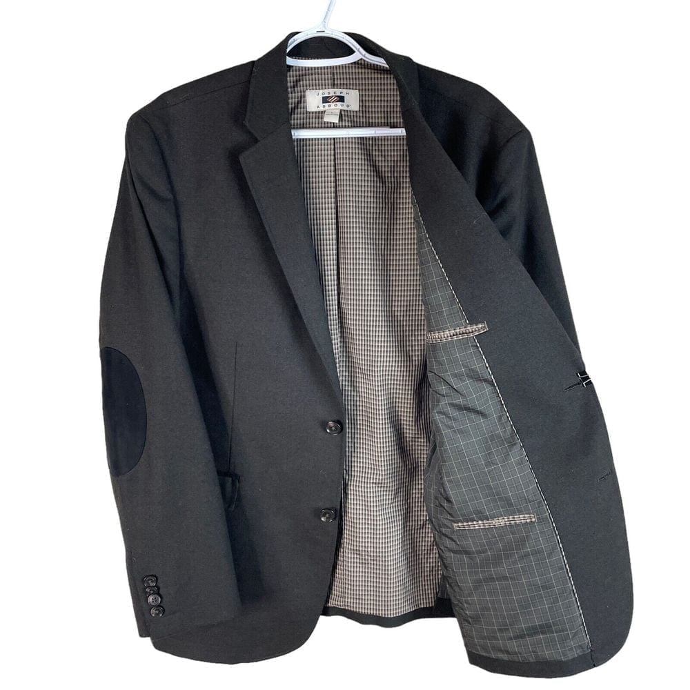 Joseph Abboud Wool Blend Blazer Jacket Mens L Brown Padded Elbows 2 Button