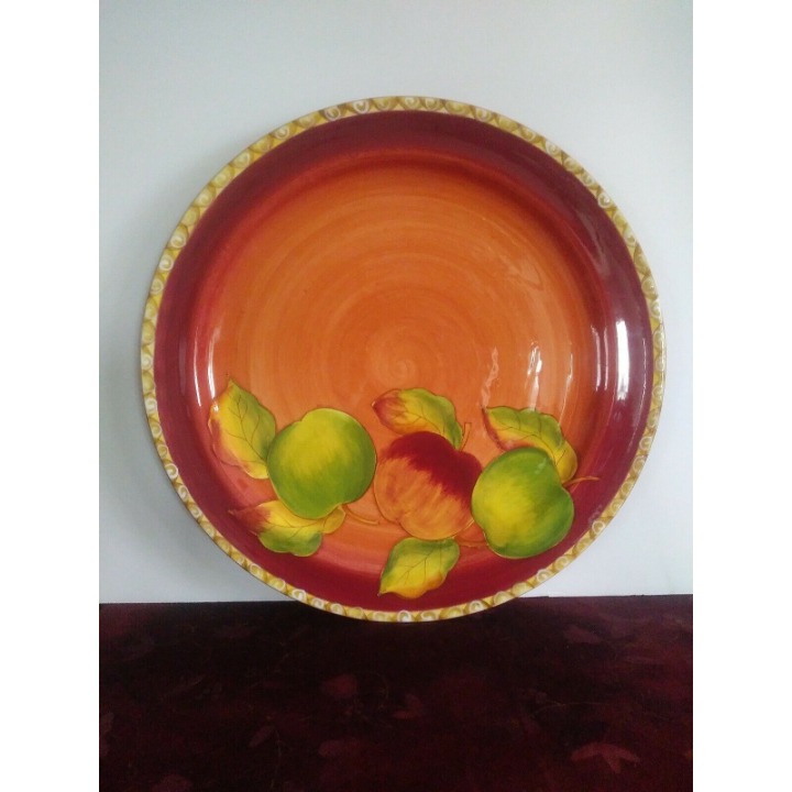Apples by Laurie Gates / Gates Ware ROUND SERVING PLATTER 14 3/4 