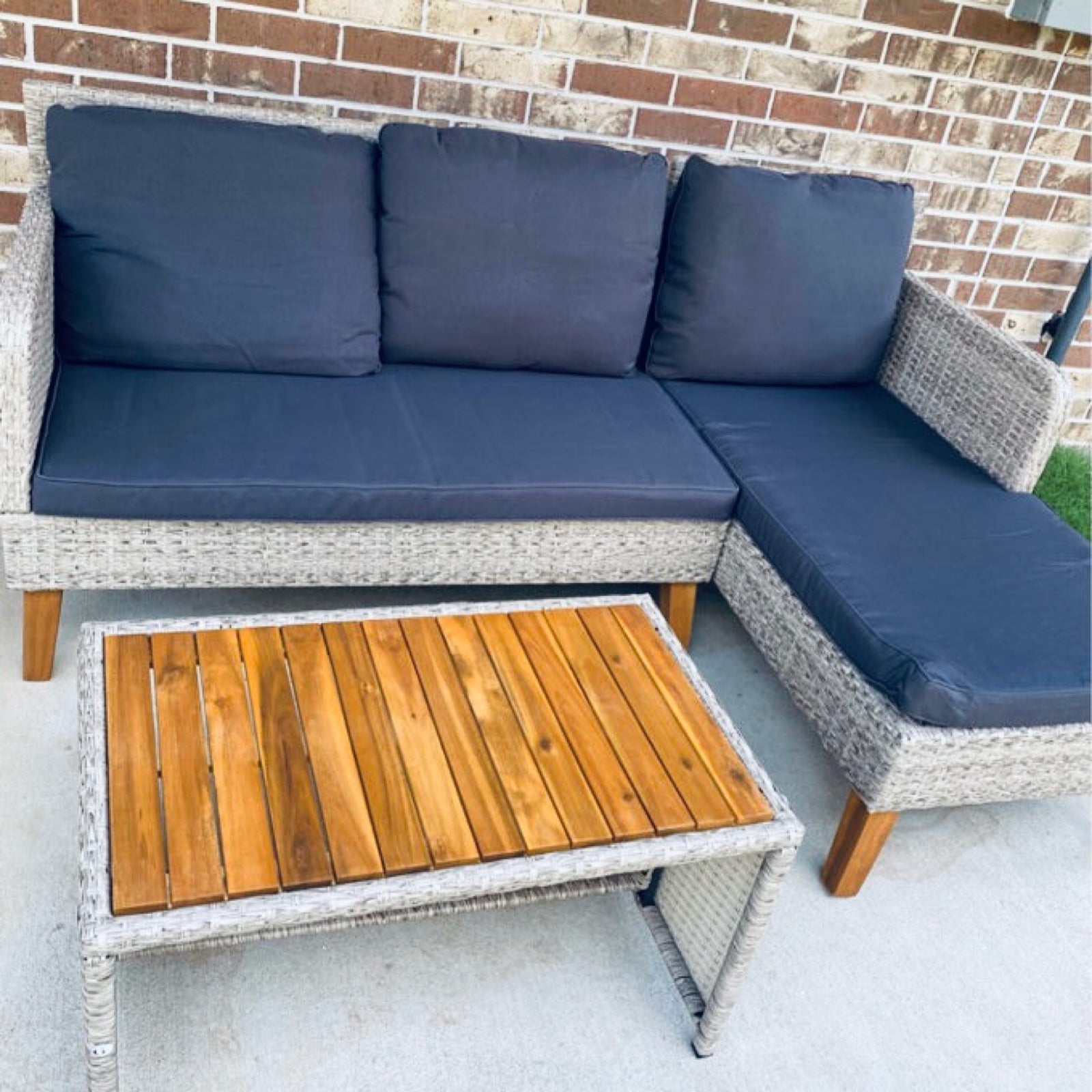 NEW Wicker Rattan Outdoor Sectional Sofa with Coffee table bohemian style