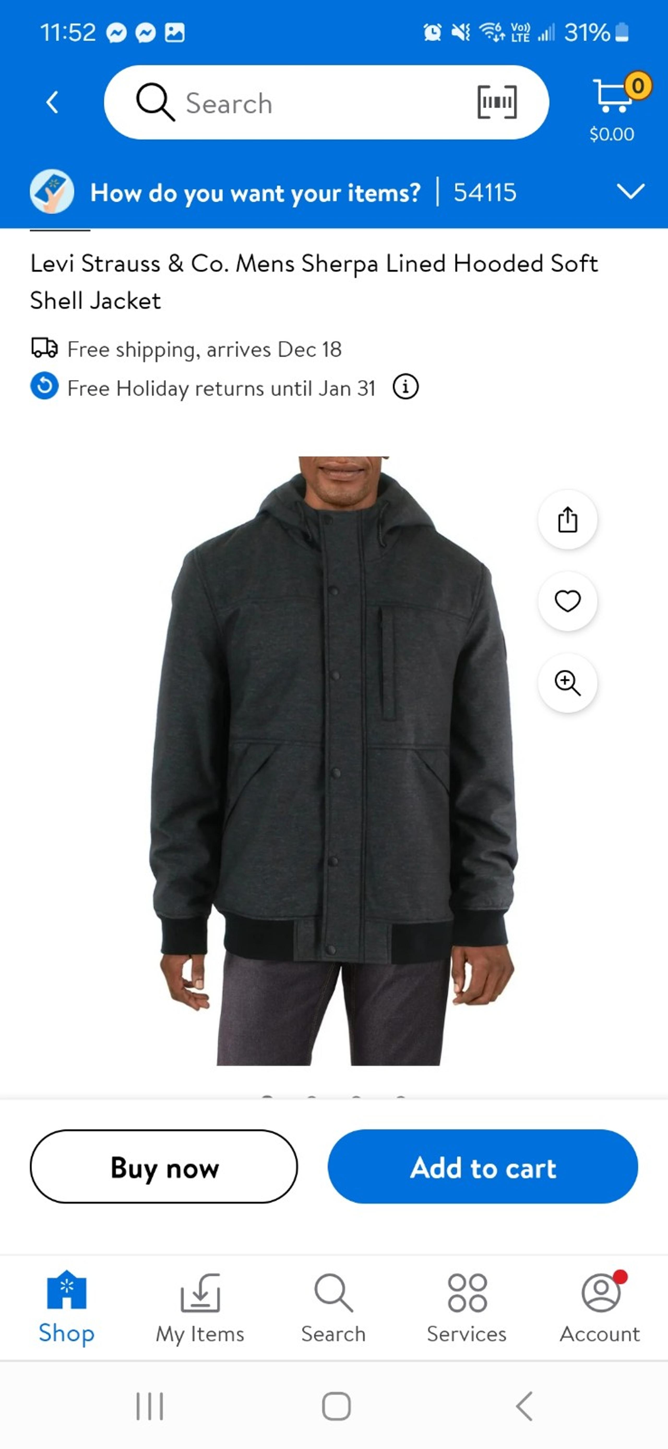 Levi's Men's Soft Shell Sherpa Lined Hooded Bomber Jacket XL Hooded full zip poc