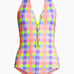 Paper London Inagua Zip Front Swimsuit Size S