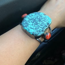 Vintage Large Navajo Sterling Silver Tur