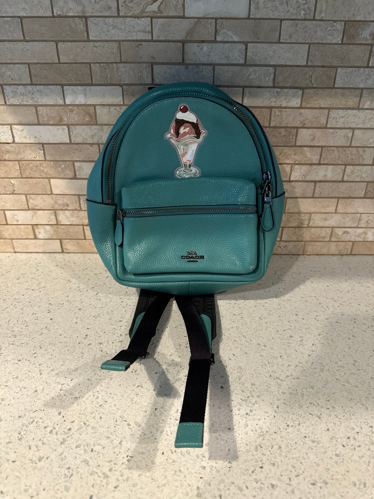 Coach pebbles charlie leather mini ice cream sundae backpack. Rare b35