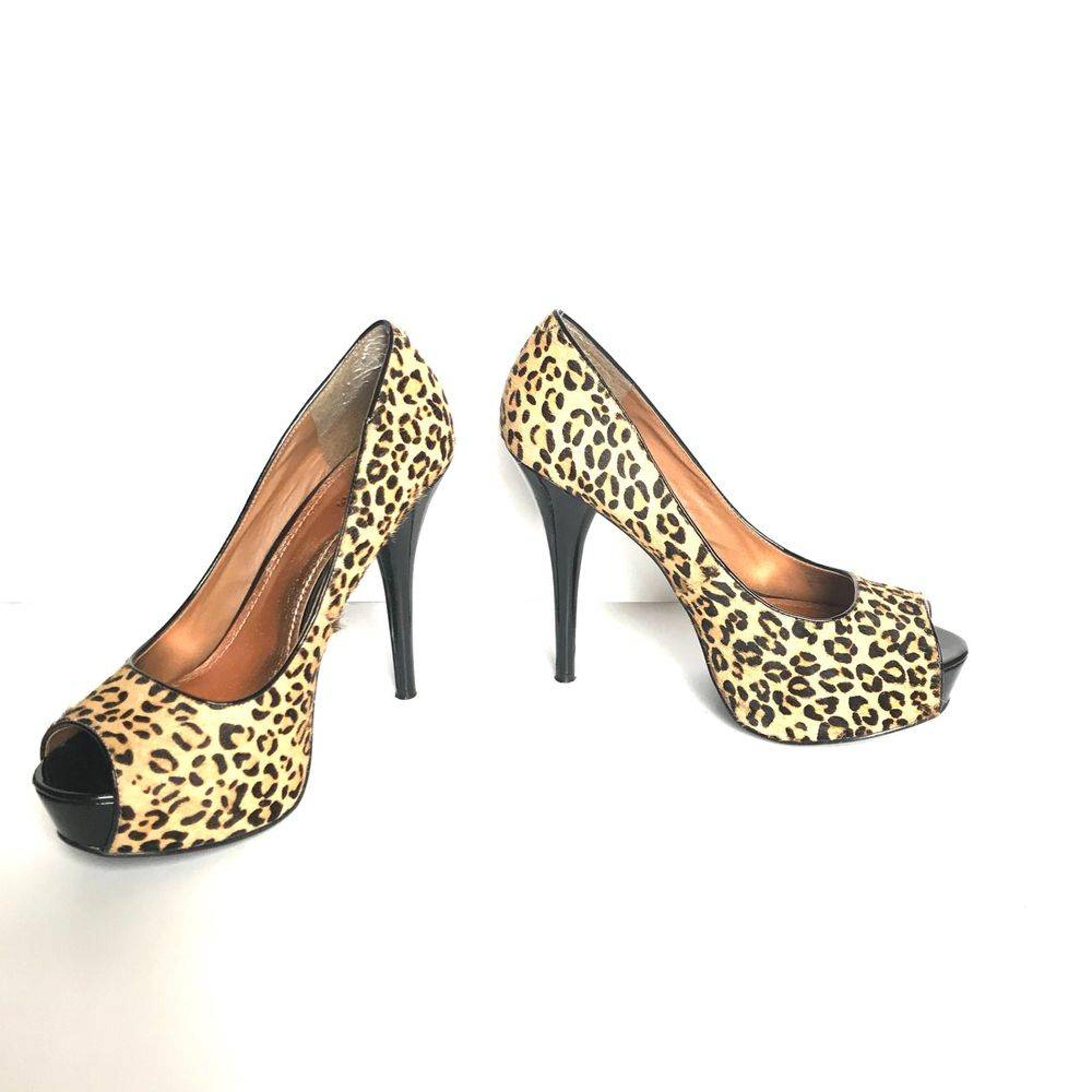 Express Leopard Print Heels Leather