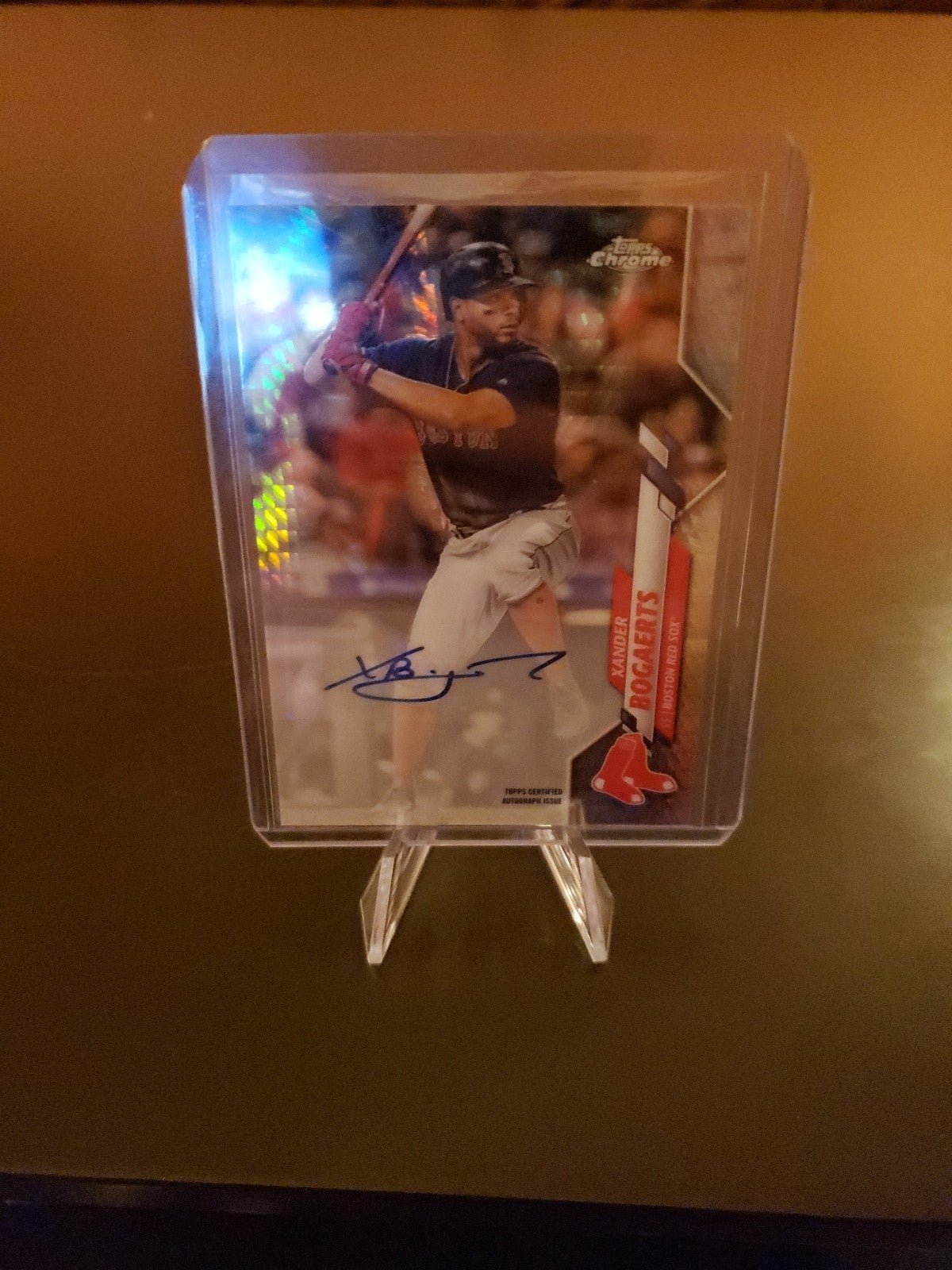 Xander Bogaerts 2020 Topps chrome prism refractor Auto #USA-XB