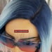 Celebrity pink blue human bob wig