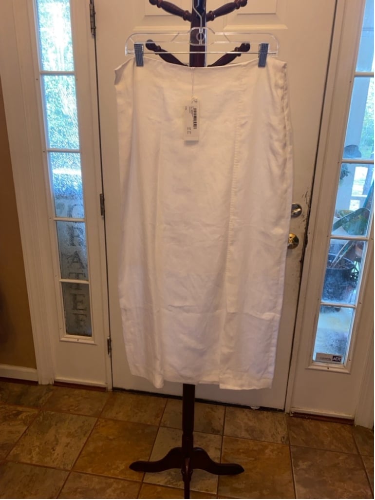 Women's Maria di Ripbianca White Linen Skirt XXL